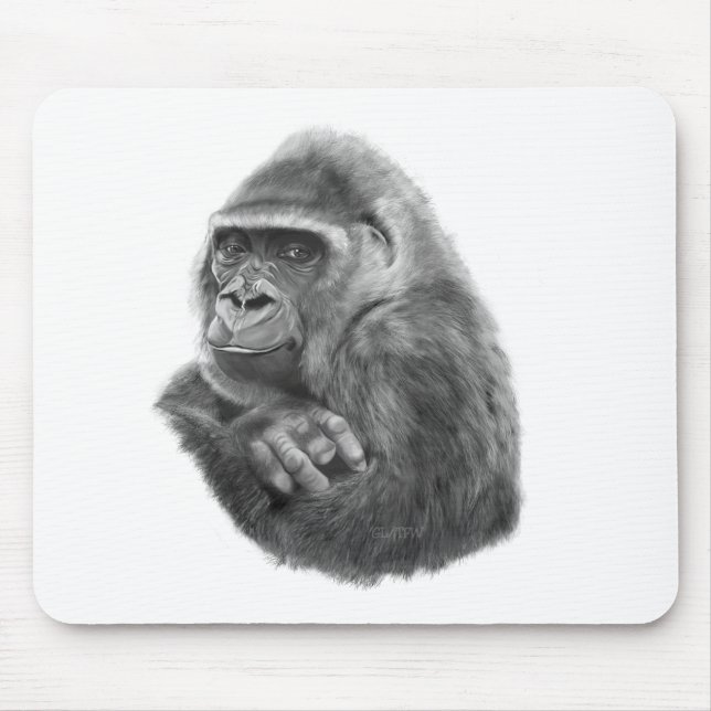 Tapis De Souris Mother gorilla Mouse Pad 母ゴリラのマウスパッド (Devant)