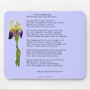 Tapis De Souris MOTHER'S DAY or MOTHERS' BIRTHDAY Iris & Poem