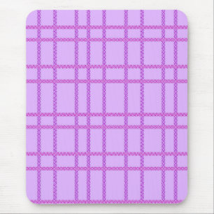 Tapis De Souris Motif à carreaux de fleurs roses et violettes