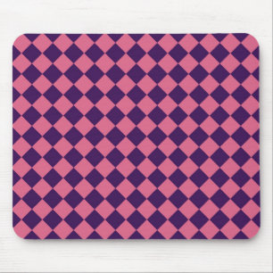 Tapis De Souris Motif à carreaux diamant rose violet