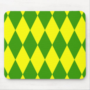 Tapis De Souris Motif à carreaux Harlequin jaune vert 