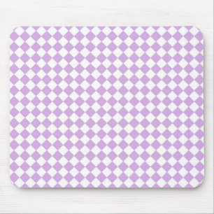 Tapis De Souris Motif à carreaux violet et blanc