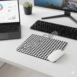 Tapis De Souris Motif à chevron uni noir et blanc