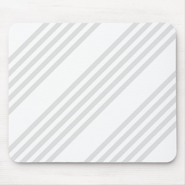 Tapis De Souris Motif à cinq bandes gris clair et blanc (Devant)