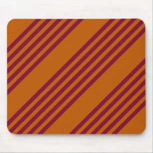 Tapis De Souris Motif à cinq bandes rouge Bourgogne et orange brûl