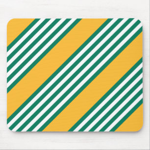 Tapis De Souris Motif à cinq bandes vert et blanc avec jaune