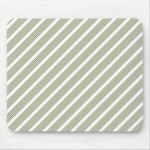 Tapis De Souris Motif à cinq bandes vert et blanc olive