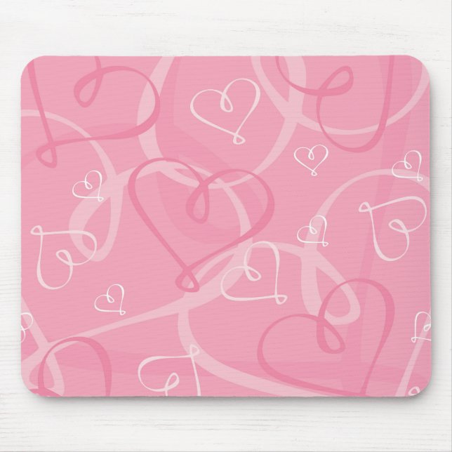 Tapis De Souris Motif à coeur rose (Devant)