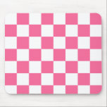 Tapis De Souris Motif À damiers chèque rose blanc<br><div class="desc">Chèque rose et blanc À damiers conception Motif Carré géométrique</div>
