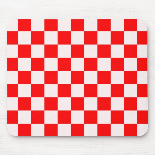 Tapis De Souris Motif À damiers rouge et blanc (Devant)