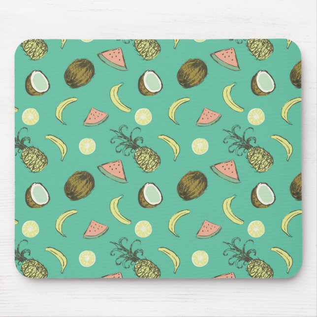 Tapis De Souris Motif à doodle de fruits tropicaux (Devant)
