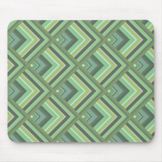 Tapis De Souris Motif à échelle à rayures vert olive (Devant)