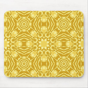 Tapis De Souris Motif à fleurs Mandala - Or de moutarde et Jaune
