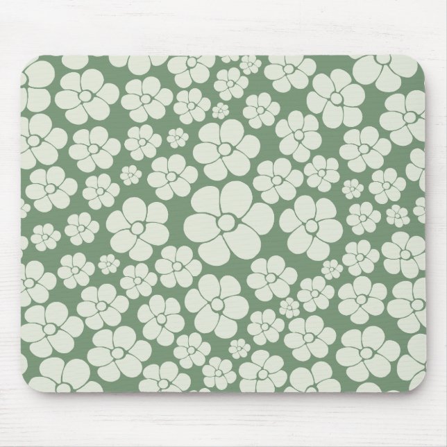 Tapis De Souris Motif à fleurs - Vert (Devant)
