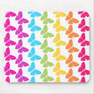 Tapis De Souris Motif à papillon arc-en-ciel coloré mignon