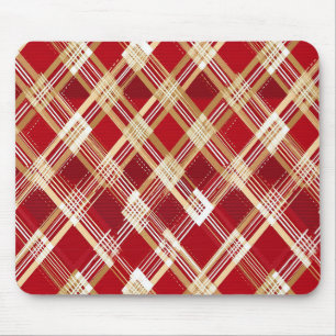 Tapis De Souris Motif à plis blanc et rouge diagonale moderne