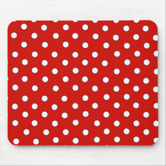 Tapis De Souris Motif à points polka rouges et blancs