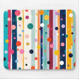 Tapis De Souris Motif à pois et rayures Color Pop
