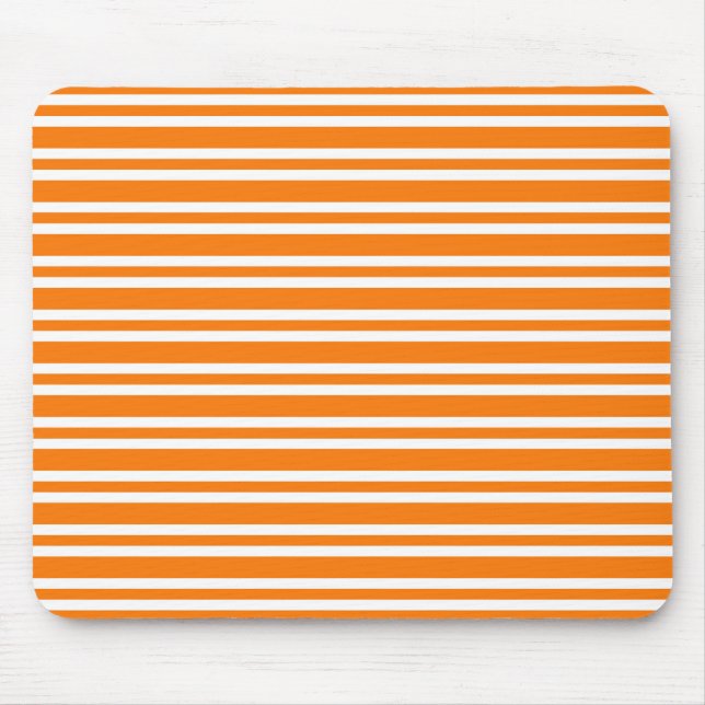 Tapis De Souris Motif à rayures orange et blanc (Devant)