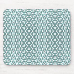 Tapis De Souris Motif à roues étoilées - Ocean Green on White