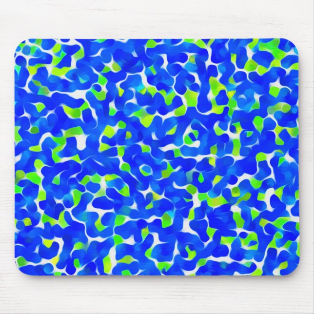 Tapis De Souris Motif Abstrait bleu et vert (Devant)