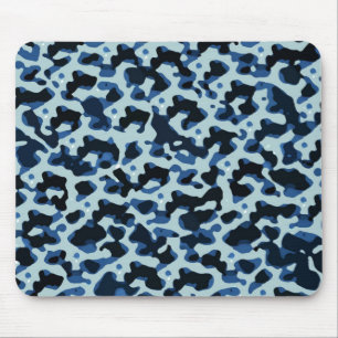 Tapis De Souris Motif Abstrait Camo noir bleu