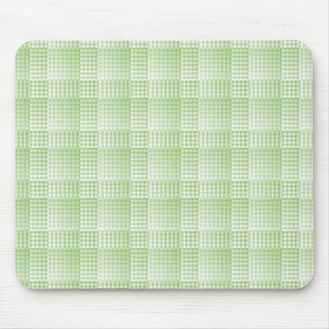 Tapis De Souris Motif abstrait damier vert blanc (Devant)