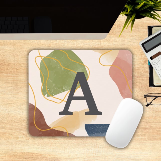 Tapis De Souris Motif Abstrait de Boho Monogrammed Mousepad (Boho Abstract Pattern Monogrammed Mousepad
)