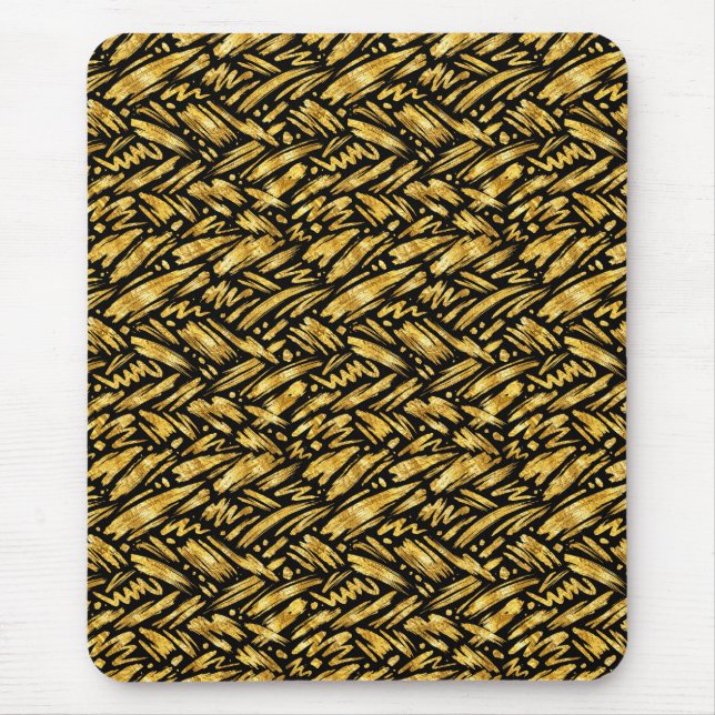 Tapis De Souris Motif abstrait de feuille d'or (Devant)