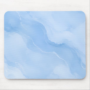 Tapis De Souris Motif Abstrait de Marbre Bleu Clair