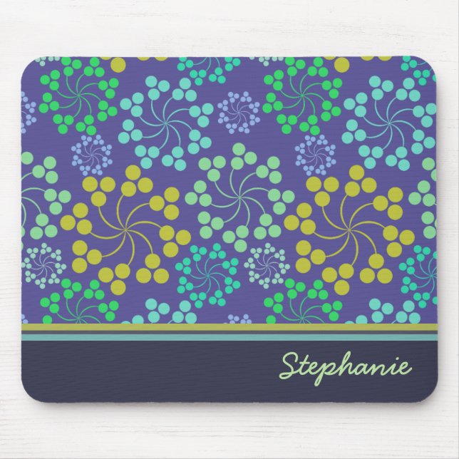 Tapis De Souris Motif Abstrait floral Funky Personnalisé (Devant)