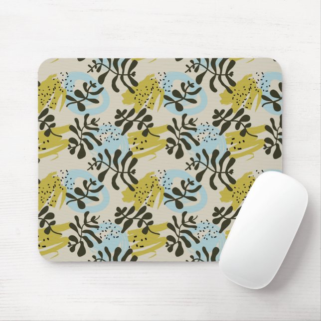 Tapis De Souris Motif abstrait pastel vert bleu (Avec souris)