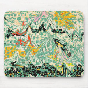 Tapis De Souris Motif Abstrait Rétro Groovy en Tourbillon Marbré