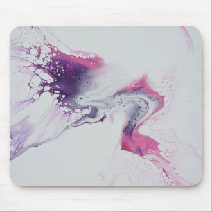 Tapis De Souris Motif abstrait rose blanc violet.