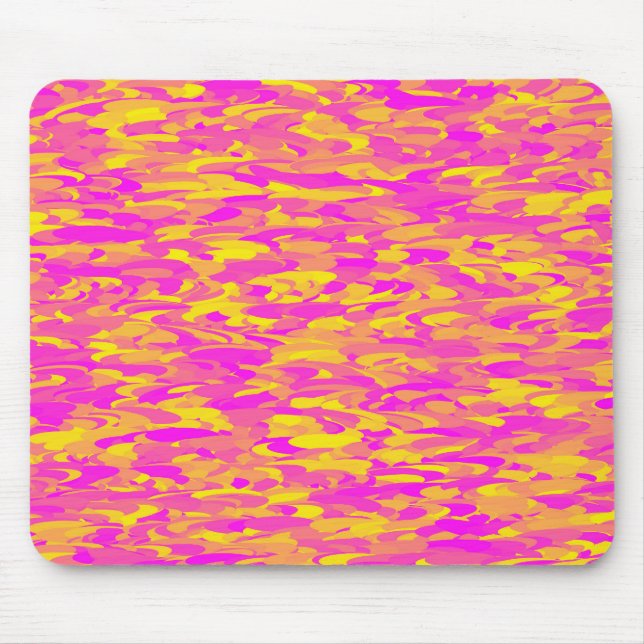 Tapis De Souris Motif Abstrait rose jaune orange (Devant)