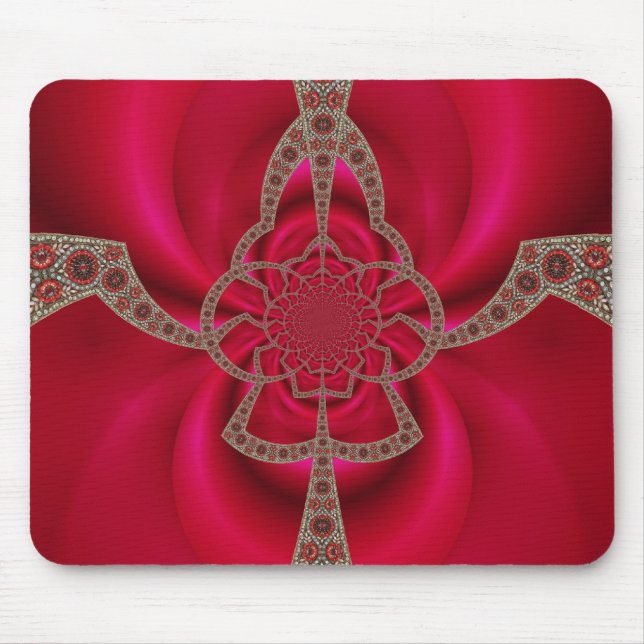 Tapis de souris motif abstrait rose rouge (Devant)