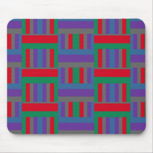 Tapis De Souris Motif Abstrait rouge violet et ligne verte sur gri