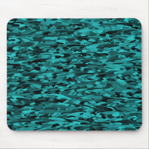Tapis De Souris Motif Abstrait Sarcelle Noir