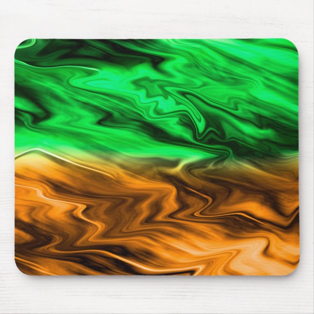 Tapis De Souris motif Abstrait tacheté en vert orange (Devant)