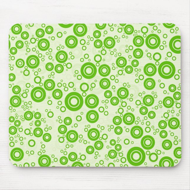 Tapis De Souris Motif aléatoire du cercle rétroactif vert (Devant)