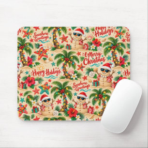 Tapis De Souris Motif amusant de vacances de Noël tropical