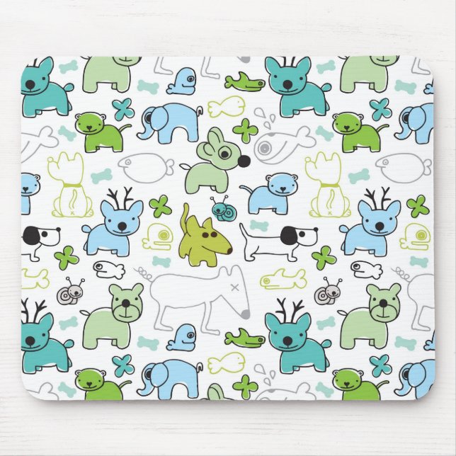 Tapis De Souris motif animal d'arrière - plan d'enfants (Devant)