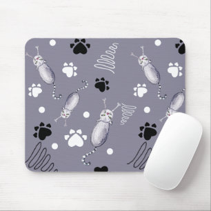 Tapis De Souris Motif aquarelle Chats et Pattes