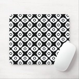 Tapis De Souris Motif arabesque symétrique noir et blanc gras