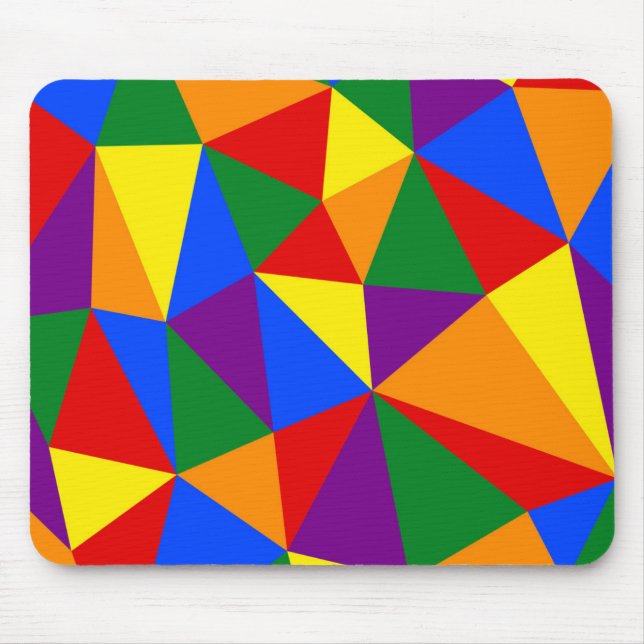 Tapis De Souris Motif arc-en-ciel polygone (Devant)