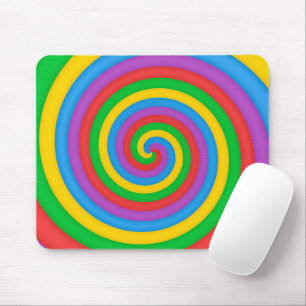 Tapis De Souris Motif artistique des années 60 Tie-Dye arc-en-ciel