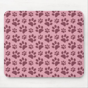 Tapis De Souris Motif assez rose d'empreinte de patte de chien