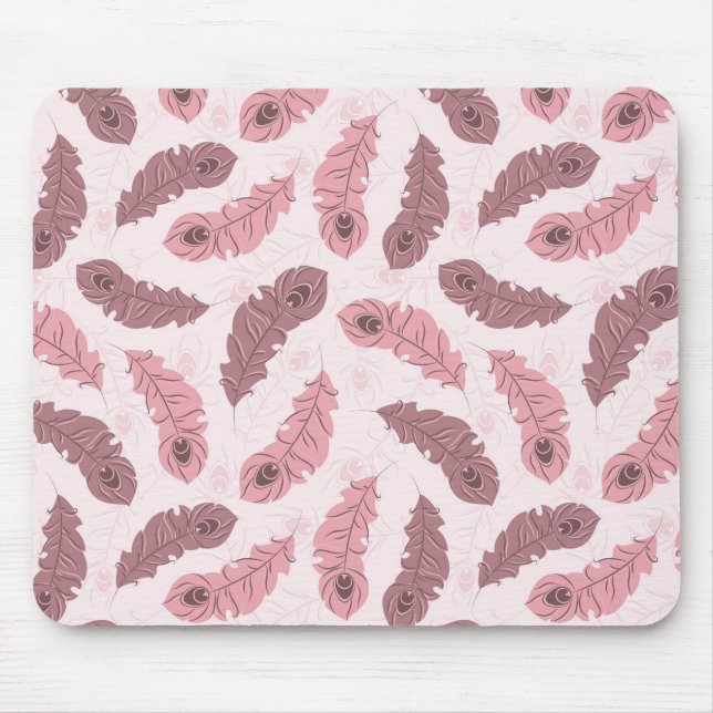 Tapis De Souris motif aux plumes de paons (Devant)