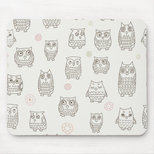 Tapis De Souris Motif avec des hiboux (Devant)