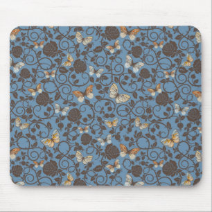 Tapis De Souris motif avec les roses et le papillon